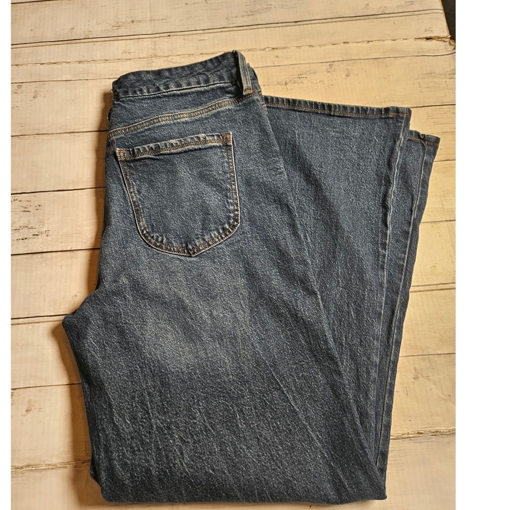Good American Good Petite Palazzo Jeans Womens 12/31 High Rise Wide Leg Stretch
